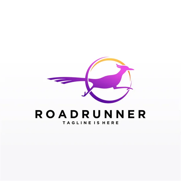 Roadrunner Pássaro Abstrato Mínimo Logotipo Geométrico Simples Design Ícone Modelo — Vetor de Stock