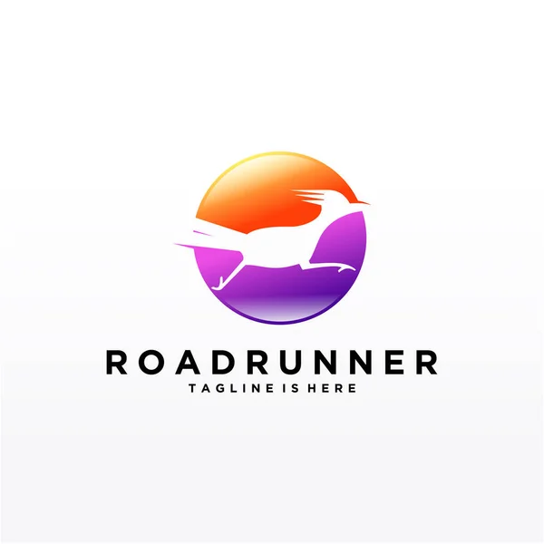 Roadrunner Vogel Abstrakt Minimale Einfache Geometrische Logo Design Ikone Vorlage — Stockvektor