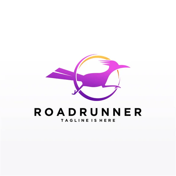 Roadrunner Bird Abstract Minimal Simple Geometric Logo Design Icon Template — Stock Vector