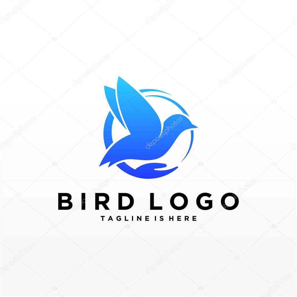 Abstract Bird Logo design vector template. Creative Dove Logotype business technology concept symbol icon.