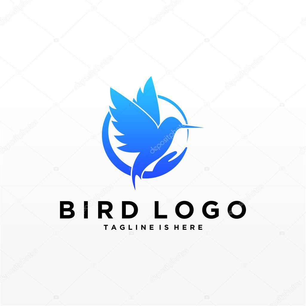 Abstract Bird Logo design vector template. Creative Dove Logotype business technology concept symbol icon.