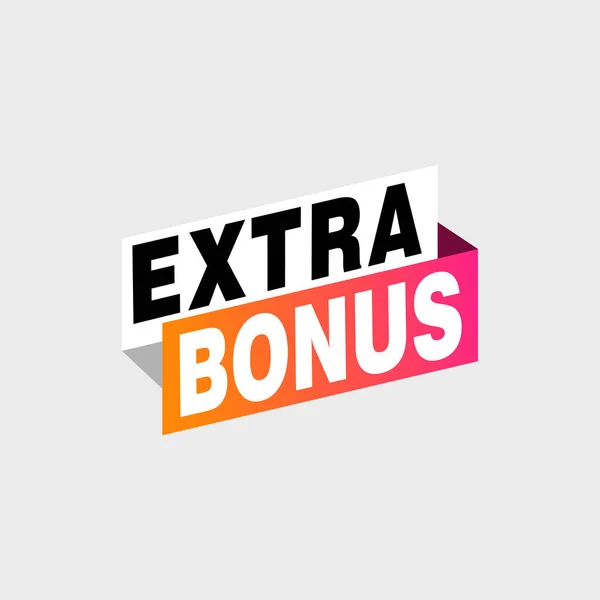 Vektör Illustration Red Extra Bonus Etiketi Modern Web Sancak Elemanı — Stok Vektör