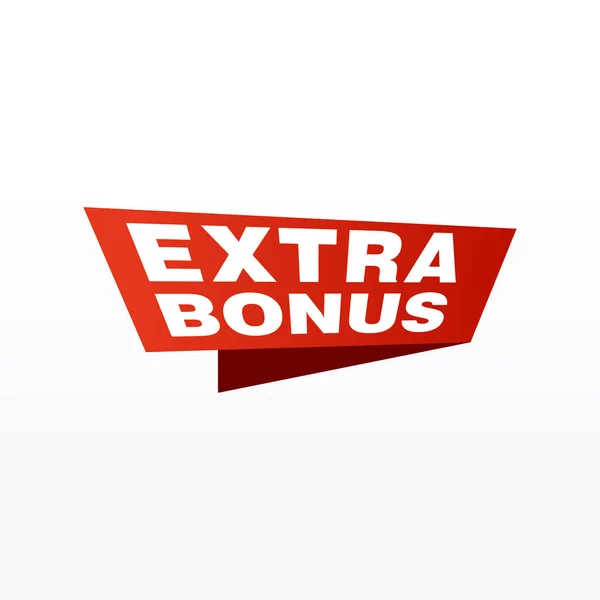 Vektör Illustration Red Extra Bonus Etiketi Modern Web Sancak Elemanı — Stok Vektör