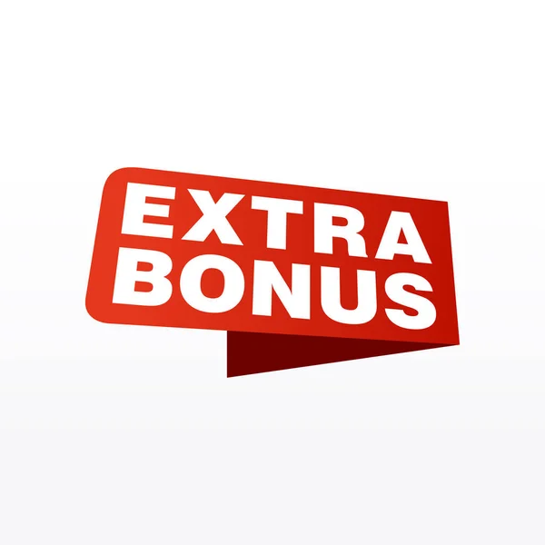 Vektör Illustration Red Extra Bonus Etiketi Modern Web Sancak Elemanı — Stok Vektör