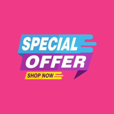 Özel teklif vektör kurdele tasarım şablonu. Bayrak satışı etiketi. Piyasa özel fiyat indirimi etiketi