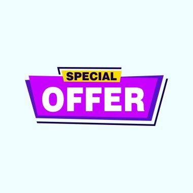 Özel teklif vektör kurdele tasarım şablonu. Bayrak satışı etiketi. Piyasa özel fiyat indirimi etiketi