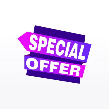 Özel teklif vektör kurdele tasarım şablonu. Bayrak satışı etiketi. Piyasa özel fiyat indirimi etiketi