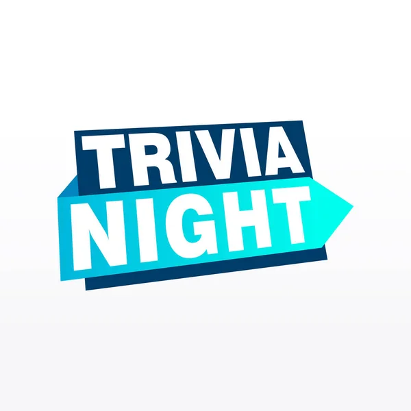 Trivia Night Memberi Label Templat Desain Pita Vektor Banner Label - Stok Vektor