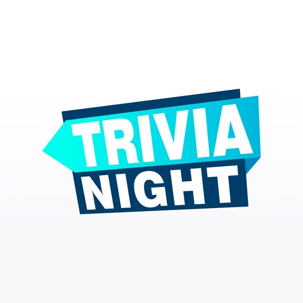 Trivia Night Ετικέτες Πανό Διάνυσμα Κορδέλα Πρότυπο Σχεδιασμού Πινακίδα Πώλησης — Διανυσματικό Αρχείο