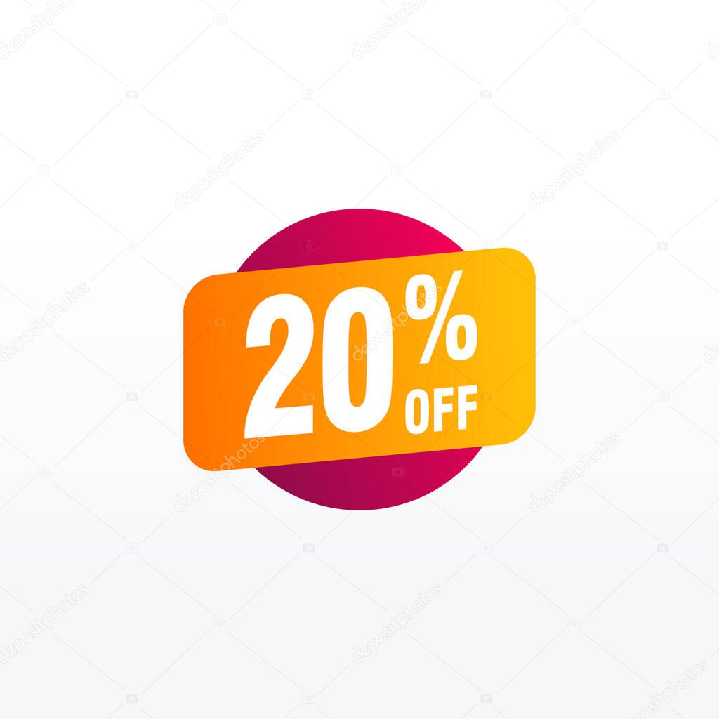 20 discount, Sales Vector badges for Labels, , Stickers, Banners, Tags, Web Stickers, New offer. Discount origami sign banner