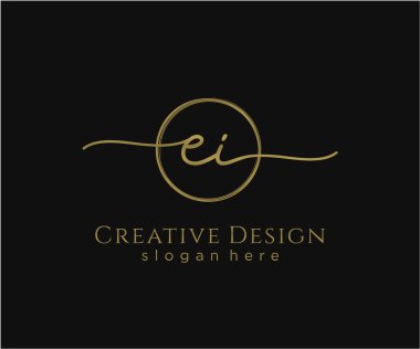 İlk el yazısı logosu tasarımı. Moda, fotoğrafçılık, düğün, güzellik, iş dünyası logosu.