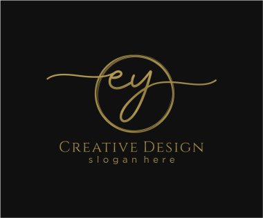 İlk el yazısı logosu tasarımı. Moda, fotoğrafçılık, düğün, güzellik, iş dünyası logosu.