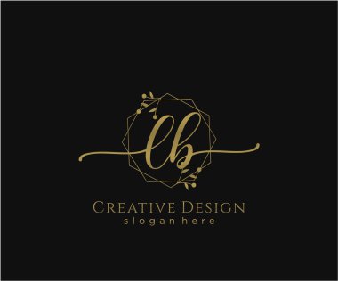 LB İlk El yazısı Logosu Tasarımı. Moda, fotoğrafçılık, düğün, güzellik, iş dünyası logosu.