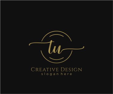 TU ilk el yazısı logosu tasarımı. Moda, fotoğrafçılık, düğün, güzellik, iş dünyası logosu.