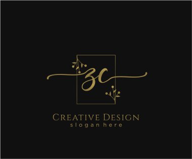 ZC İlk El yazısı Logosu Tasarımı. Moda, fotoğrafçılık, düğün, güzellik, iş dünyası logosu.