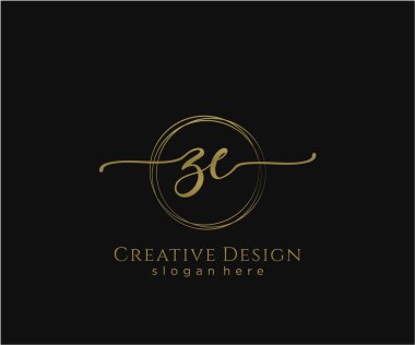 ZC İlk El yazısı Logosu Tasarımı. Moda, fotoğrafçılık, düğün, güzellik, iş dünyası logosu.
