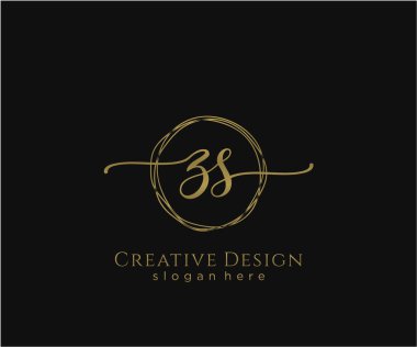 Z S İlk El yazısı Logosu Tasarımı. Moda, fotoğrafçılık, düğün, güzellik, iş dünyası logosu.