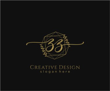 ZZ İlk el yazısı logosu tasarımı. Moda, fotoğrafçılık, düğün, güzellik, iş dünyası logosu.