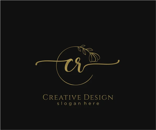 Initial Handwriting Logo Design Logo Fashion Photography Wedding Beauty Business — Stock Vector