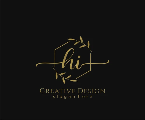 Initial Handwriting Logo Design Logo Fashion Photography Wedding Beauty Business — Stock Vector