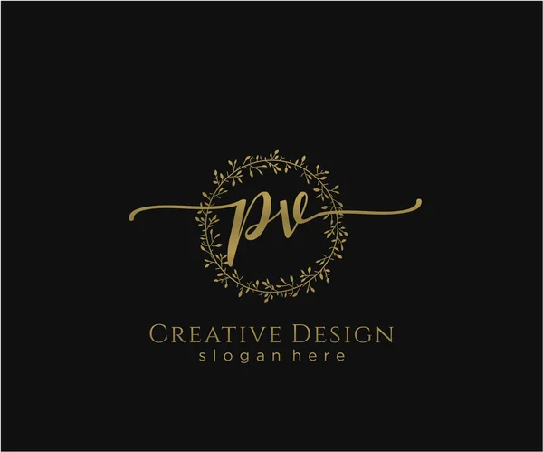 Инициальный Почерк Дизайн Логотипа Logo Fashion Photography Wedding Beauty Business — стоковый вектор