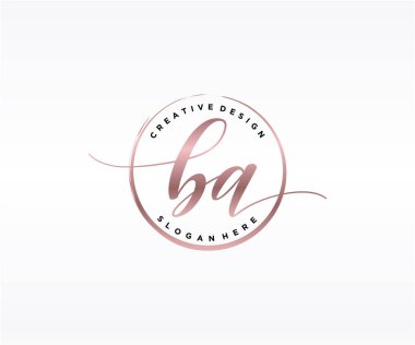 BA İlk El Yazısı Logosu Tasarımı. Moda, fotoğrafçılık, düğün, güzellik, iş dünyası logosu.