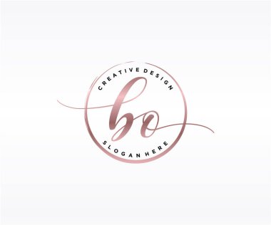 BO İlk El yazısı Logosu Tasarımı. Moda, fotoğrafçılık, düğün, güzellik, iş dünyası logosu.
