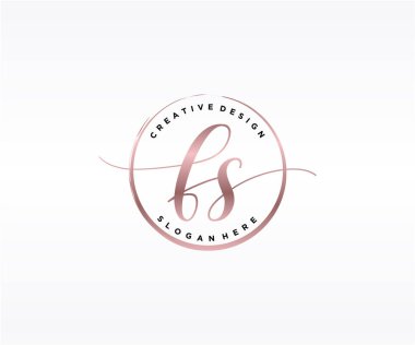 FS İlk El yazısı Logosu Tasarımı. Moda, fotoğrafçılık, düğün, güzellik, iş dünyası logosu.