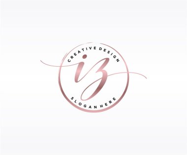 İZ ilk el yazısı logosu tasarımı. Moda, fotoğrafçılık, düğün, güzellik, iş dünyası logosu.