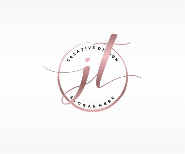 JT İlk El yazısı Logosu Tasarımı. Moda, fotoğrafçılık, düğün, güzellik, iş dünyası logosu.