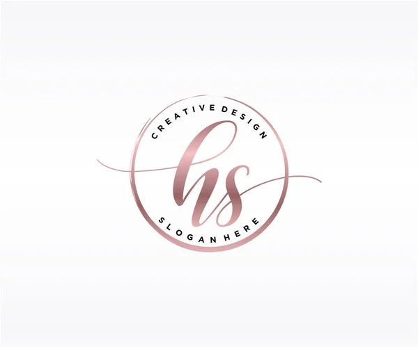 Initial Handwriting Logo Design Logo Fashion Photography Wedding Beauty Business — Stock Vector