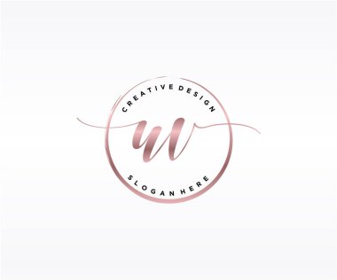 UV ilk el yazısı logosu tasarımı. Moda, fotoğrafçılık, düğün, güzellik, iş dünyası logosu.