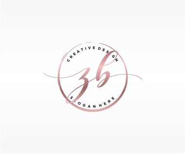 ZB İlk el yazısı logosu tasarımı. Moda, fotoğrafçılık, düğün, güzellik, iş dünyası logosu.