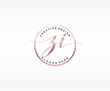 ZI İlk el yazısı logosu tasarımı. Moda, fotoğrafçılık, düğün, güzellik, iş dünyası logosu.
