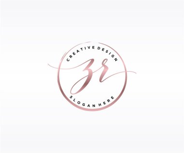 ZR İlk El yazısı Logosu Tasarımı. Moda, fotoğrafçılık, düğün, güzellik, iş dünyası logosu.
