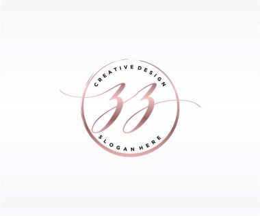ZZ İlk el yazısı logosu tasarımı. Moda, fotoğrafçılık, düğün, güzellik, iş dünyası logosu.