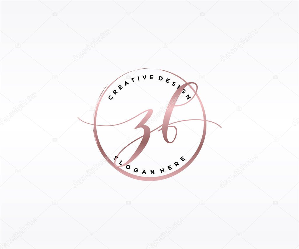 ZF Initial handwriting logo design. Logo for fashion,photography, wedding, beauty, business company.