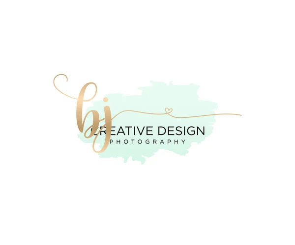 Initial Handwriting Logo Brush Template Vector — Stock Vector