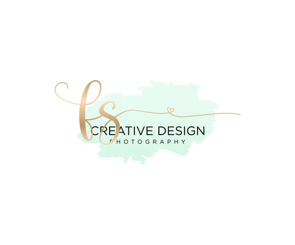 Initiële Handschrift Logo Met Penseel Template Vector — Stockvector