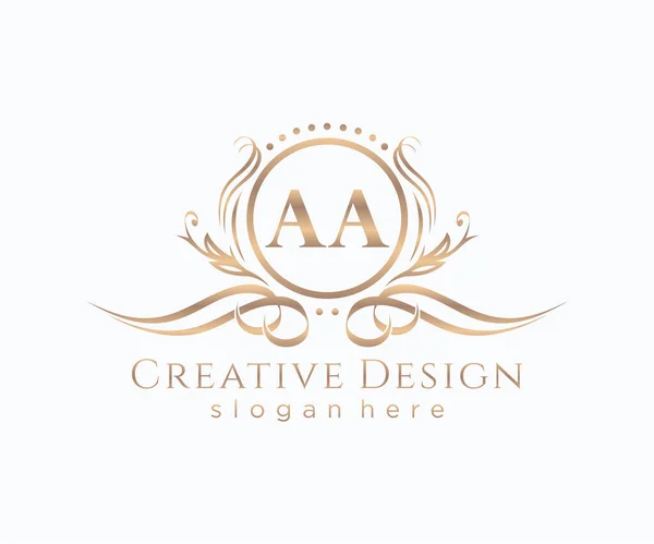 Başlangıçta Güzellik Monogramı Zarif Logo Tasarımı — Stok Vektör