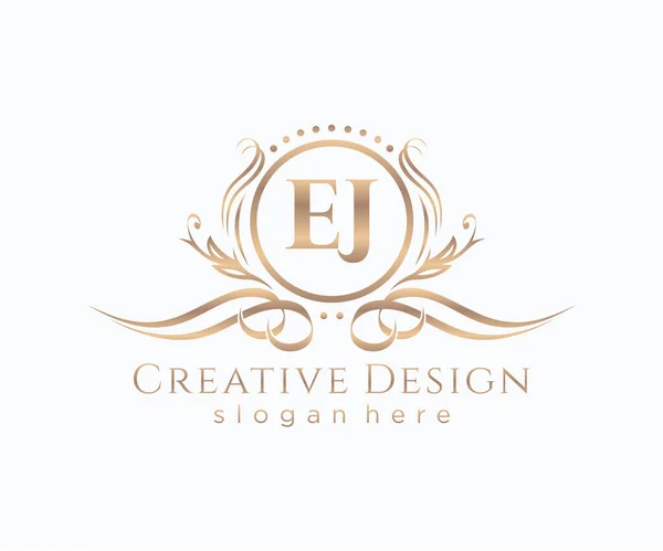 Initial Skönhet Monogram Och Elegant Logotyp Design — Stock vektor