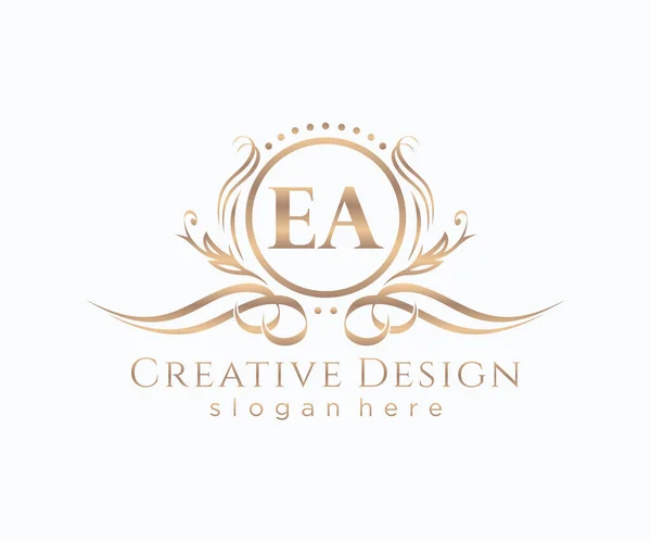 初期のEaの美しさのモノグラムとエレガントなロゴデザイン — ストックベクタ