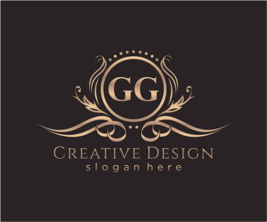 Başlangıçta GG güzellik monogramı ve zarif logo tasarımı