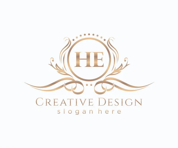 Ursprunglig Skönhet Monogram Och Elegant Logotyp Design — Stock vektor