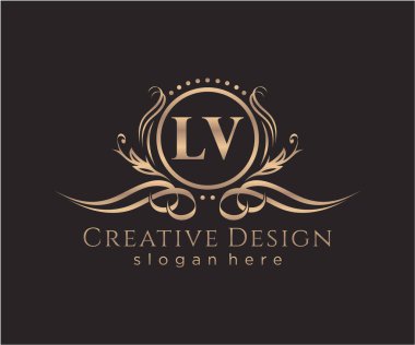 İlk LV güzellik monogramı ve zarif logo tasarımı