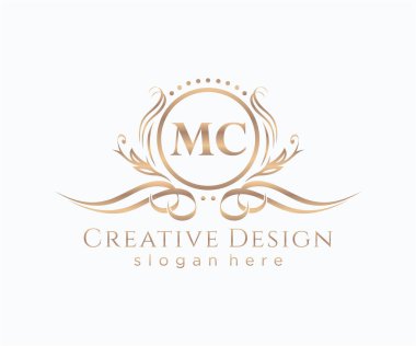 İlk MC güzellik monogramı ve zarif logo tasarımı