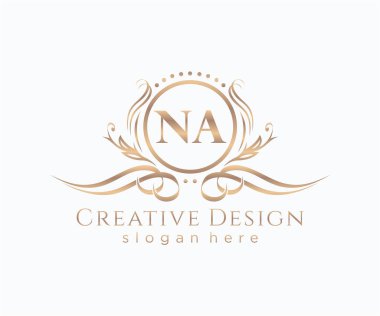 İlk NA güzellik monogramı ve zarif logo tasarımı