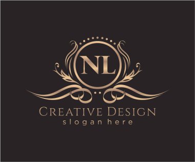 İlk NL güzellik monogramı ve zarif logo tasarımı