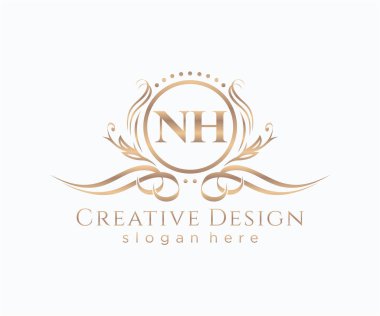 İlk NH güzellik monogramı ve zarif logo tasarımı