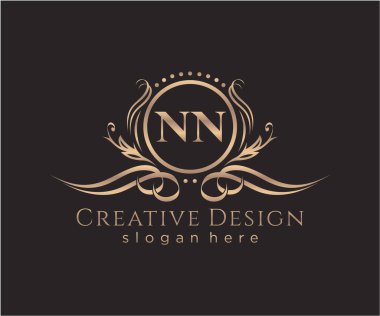 Başlangıçta NN güzellik monogramı ve zarif logo tasarımı